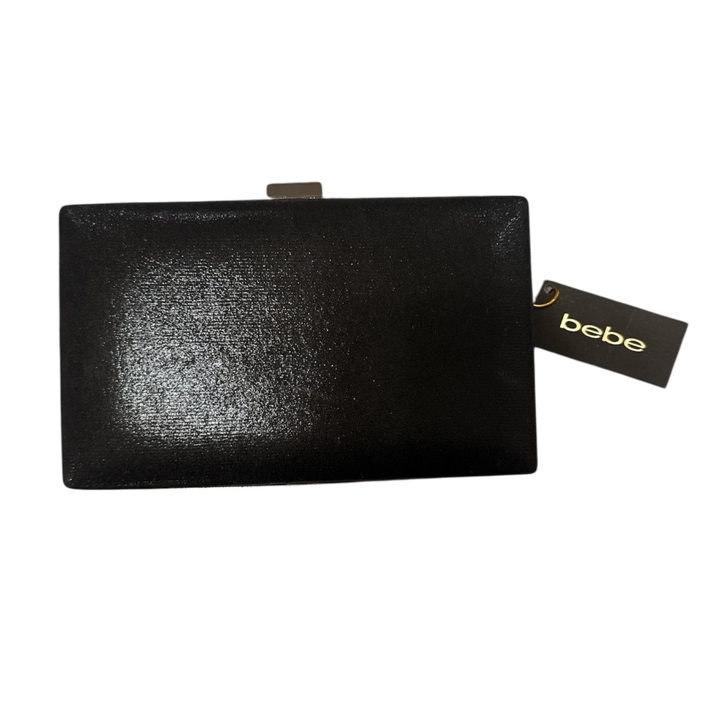 Bebe Sparkling Black Clutch with Silver Accents NWT - Picture 7 of 9